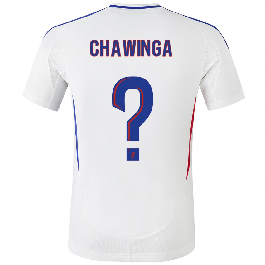 Uomo Maglia Tabitha Chawinga #0 Bianco Blu Kit Gara Home 2024/25 Maglietta