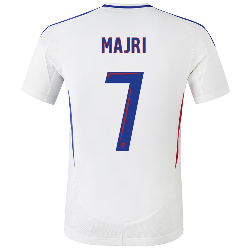 Uomo Maglia Amel Majri #7 Bianco Blu Kit Gara Home 2024/25 Maglietta