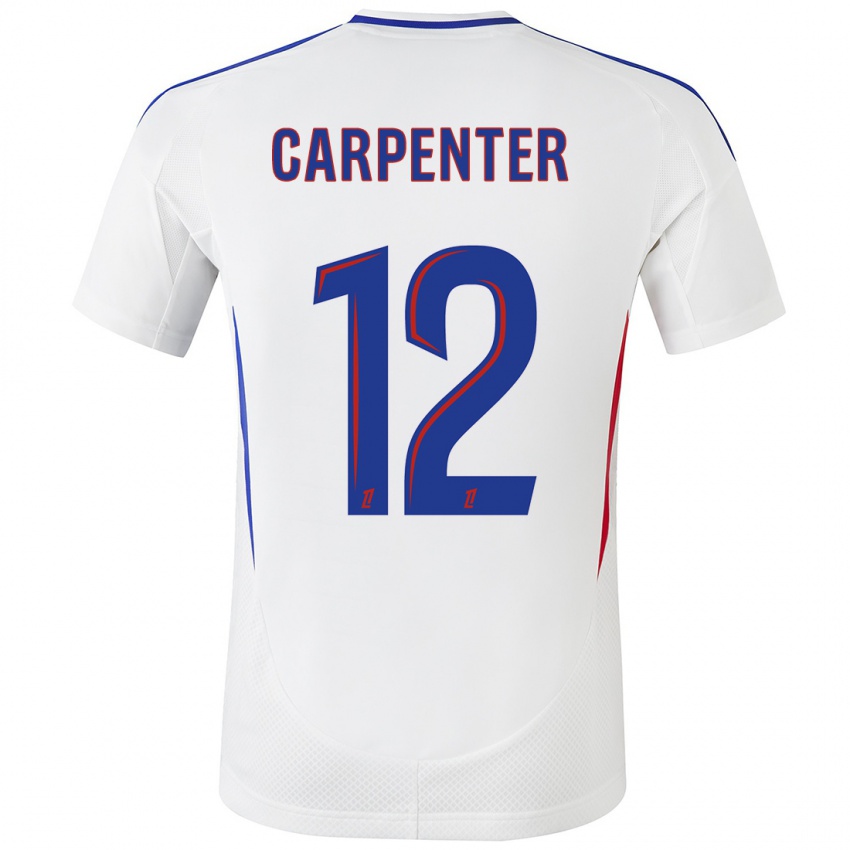 Uomo Maglia Ellie Carpenter #12 Bianco Blu Kit Gara Home 2024/25 Maglietta