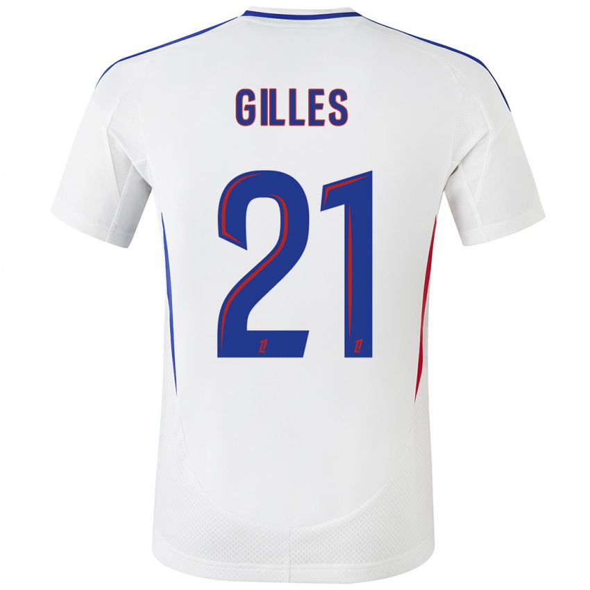 Uomo Maglia Vanessa Gilles #21 Bianco Blu Kit Gara Home 2024/25 Maglietta