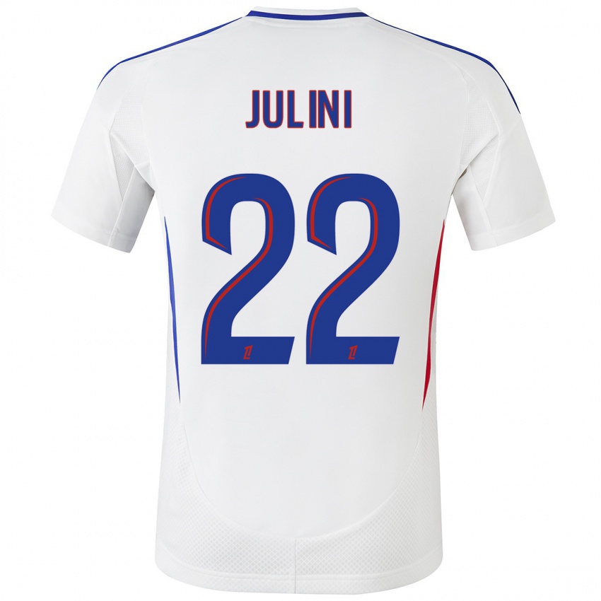 Uomo Maglia Sally Julini #22 Bianco Blu Kit Gara Home 2024/25 Maglietta