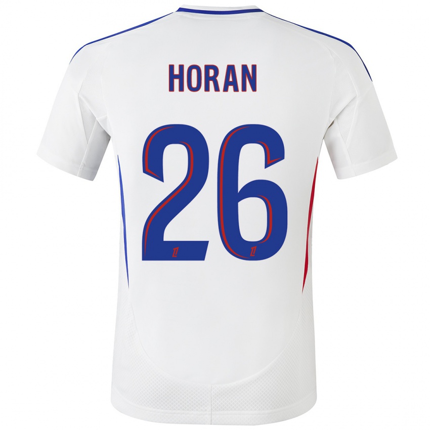 Uomo Maglia Lindsey Horan #26 Bianco Blu Kit Gara Home 2024/25 Maglietta