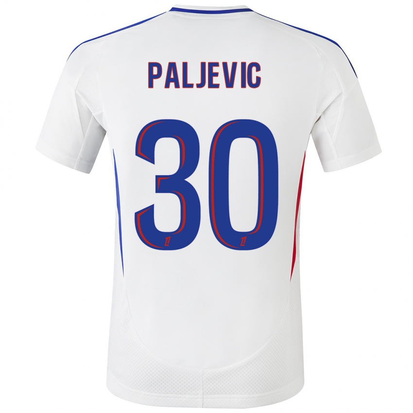 Uomo Maglia Alyssia Paljevic #30 Bianco Blu Kit Gara Home 2024/25 Maglietta