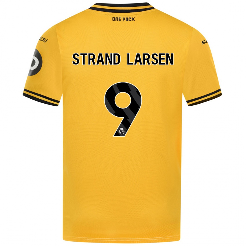 Uomo Maglia Jørgen Strand Larsen #9 Giallo Kit Gara Home 2024/25 Maglietta