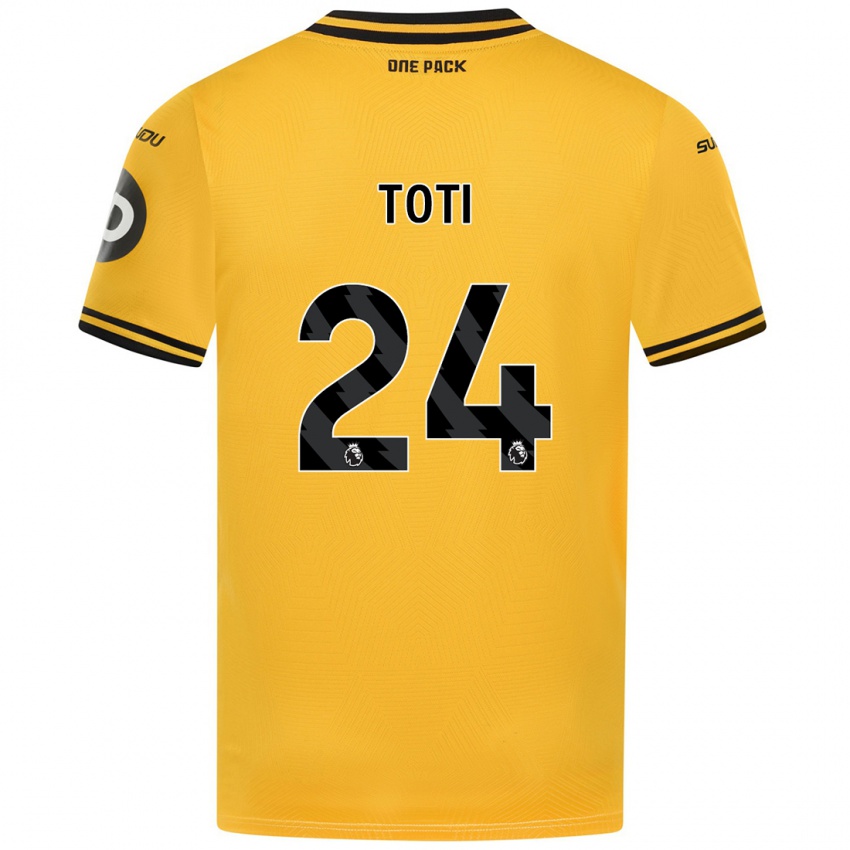 Uomo Maglia Toti #24 Giallo Kit Gara Home 2024/25 Maglietta