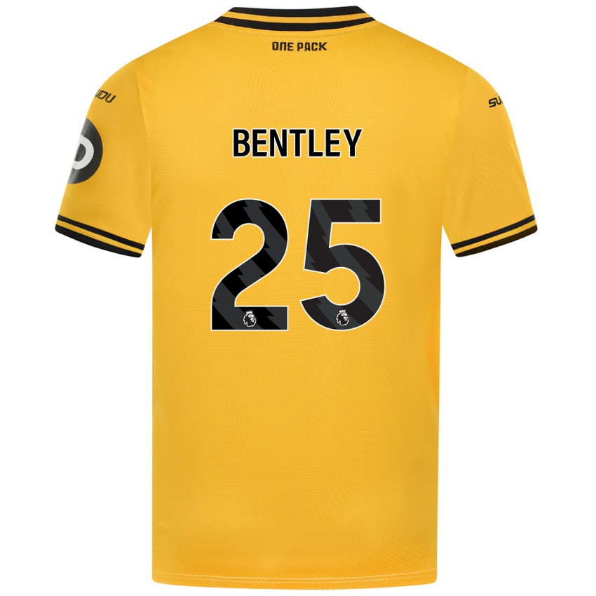 Uomo Maglia Daniel Bentley #25 Giallo Kit Gara Home 2024/25 Maglietta