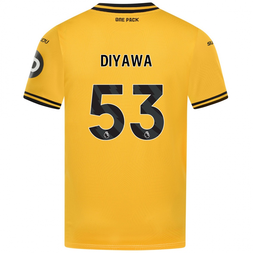 Uomo Maglia Aaron Keto Diyawa #53 Giallo Kit Gara Home 2024/25 Maglietta