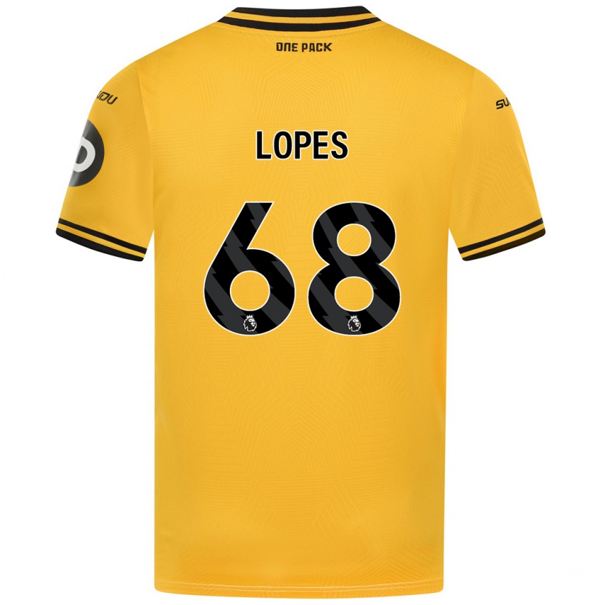 Uomo Maglia Leo Lopes #68 Giallo Kit Gara Home 2024/25 Maglietta