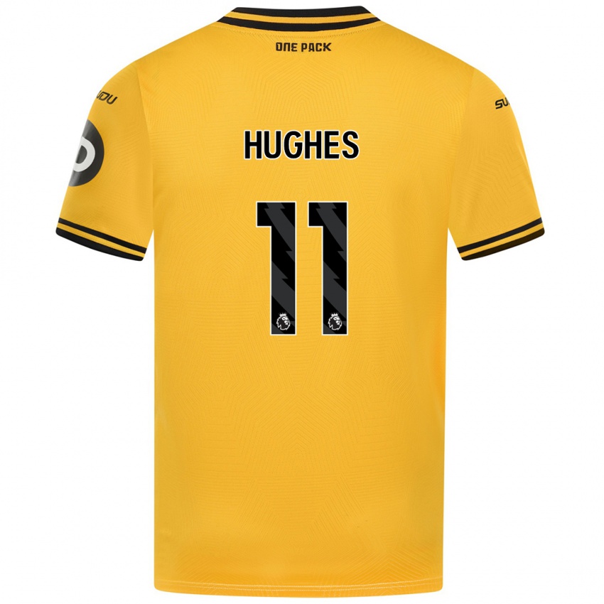 Uomo Maglia Amber Hughes #11 Giallo Kit Gara Home 2024/25 Maglietta