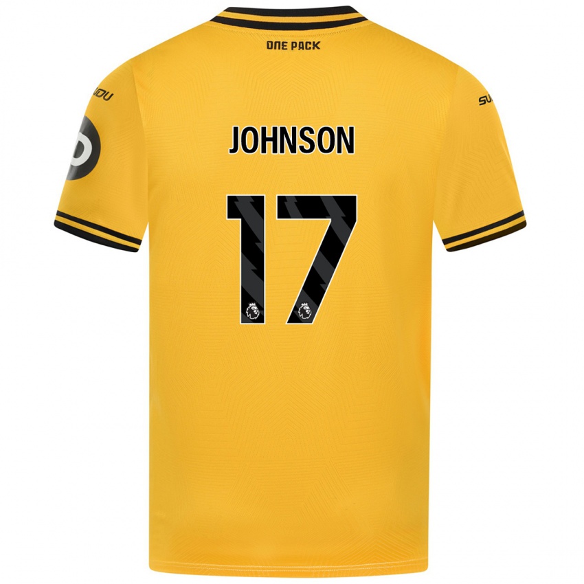 Uomo Maglia Katie Johnson #17 Giallo Kit Gara Home 2024/25 Maglietta