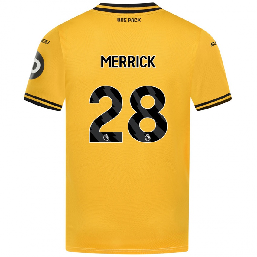 Uomo Maglia Beth Merrick #28 Giallo Kit Gara Home 2024/25 Maglietta