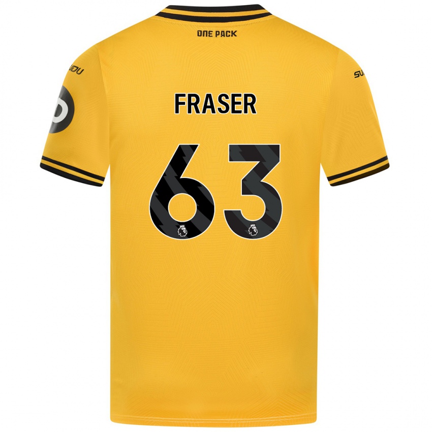 Uomo Maglia Nathan Fraser #63 Giallo Kit Gara Home 2024/25 Maglietta