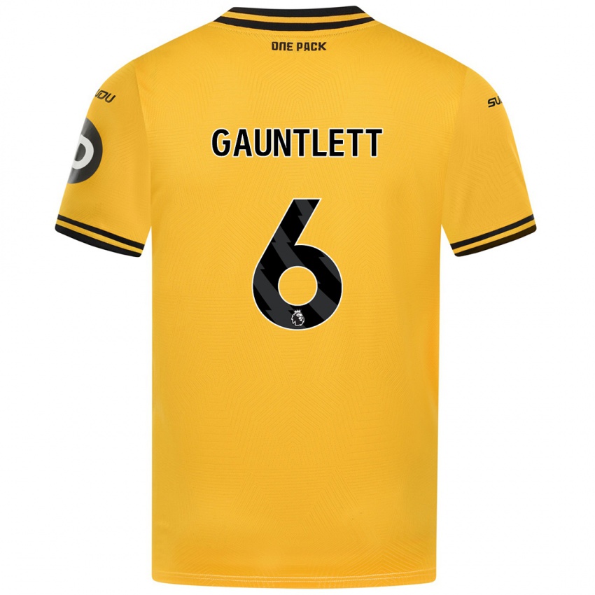 Uomo Maglia Maz Gauntlett #6 Giallo Kit Gara Home 2024/25 Maglietta