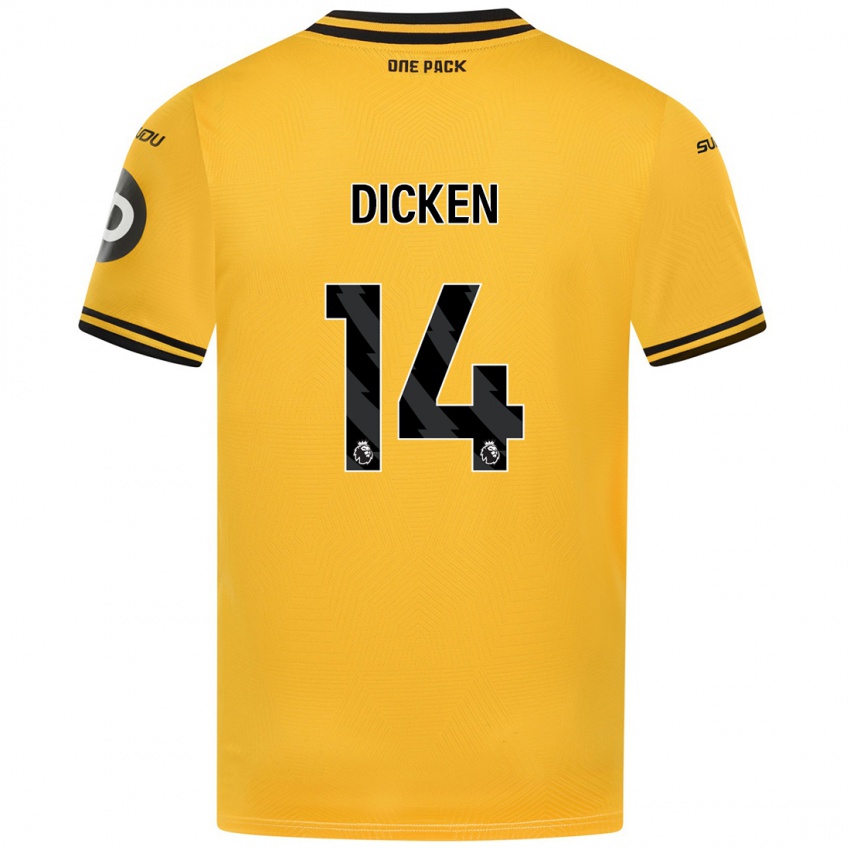 Uomo Maglia Amy Dicken #14 Giallo Kit Gara Home 2024/25 Maglietta