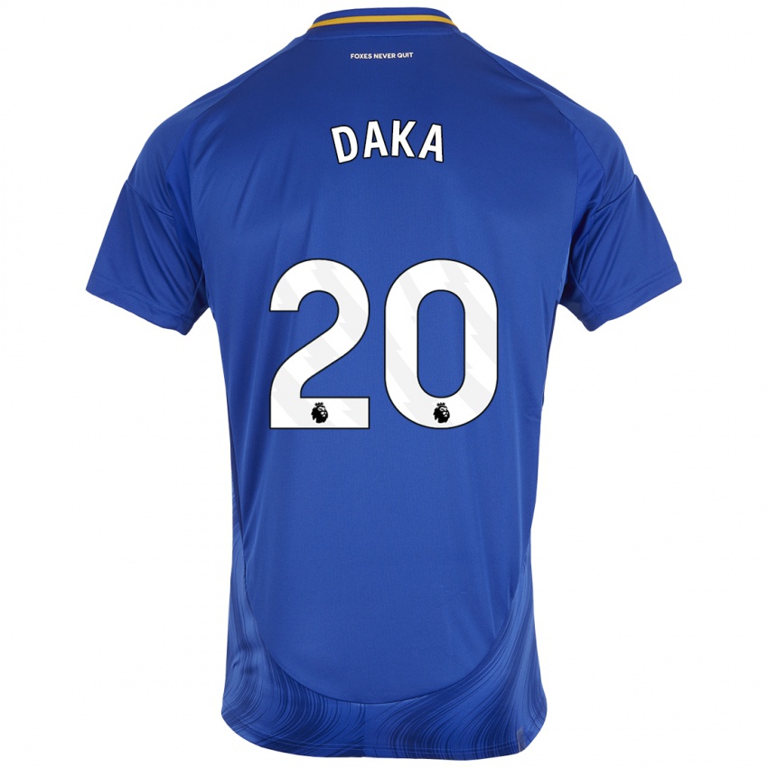 Uomo Maglia Patson Daka #20 Blu Bianco Kit Gara Home 2024/25 Maglietta