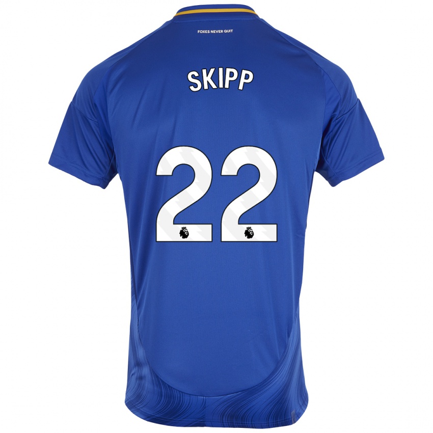 Uomo Maglia Oliver Skipp #22 Blu Bianco Kit Gara Home 2024/25 Maglietta