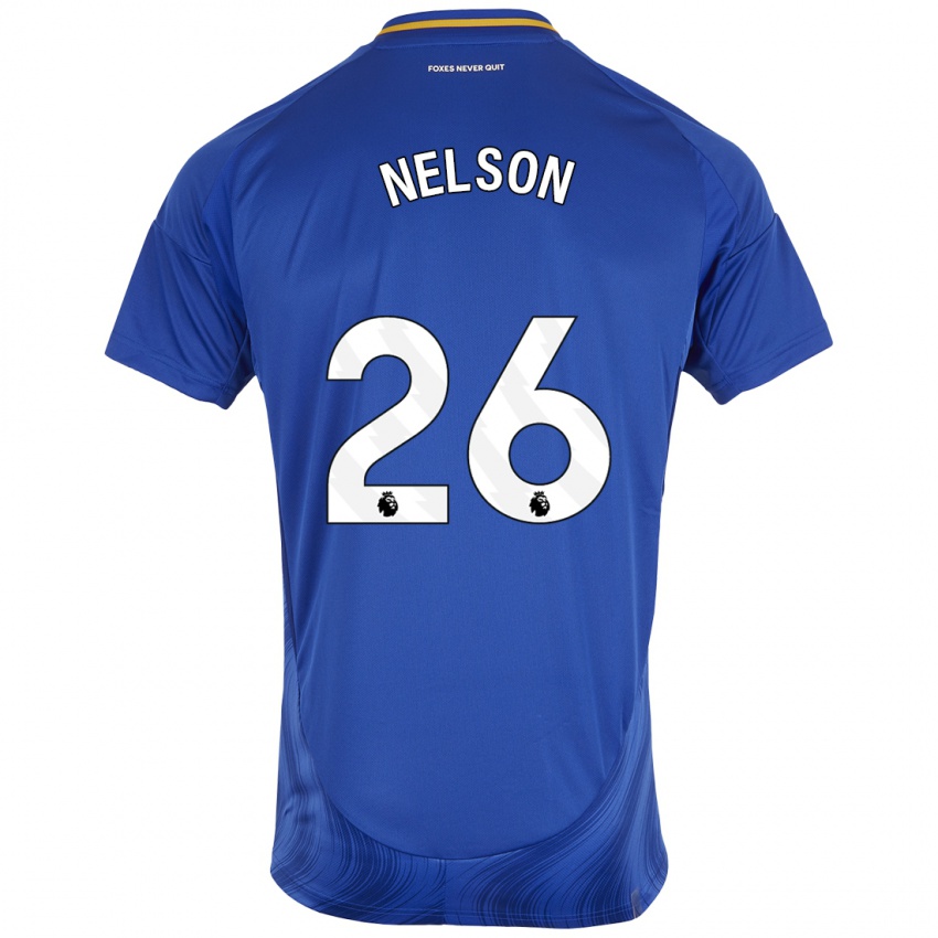 Uomo Maglia Ben Nelson #26 Blu Bianco Kit Gara Home 2024/25 Maglietta