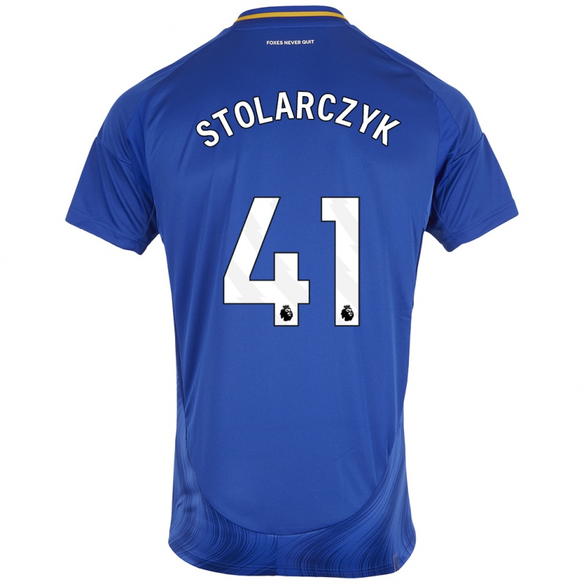 Uomo Maglia Jakub Stolarczyk #41 Blu Bianco Kit Gara Home 2024/25 Maglietta