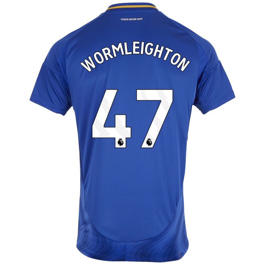 Uomo Maglia Joe Wormleighton #47 Blu Bianco Kit Gara Home 2024/25 Maglietta