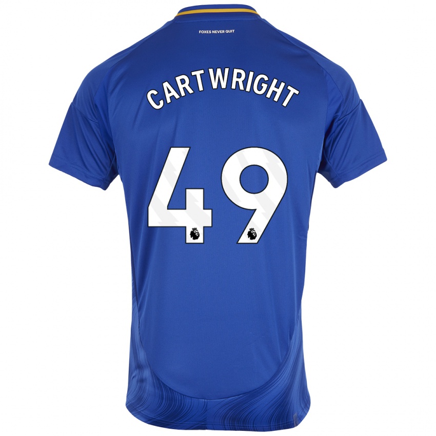 Uomo Maglia Henry Cartwright #49 Blu Bianco Kit Gara Home 2024/25 Maglietta