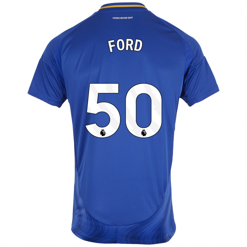 Uomo Maglia Harvey Godsmark Ford #50 Blu Bianco Kit Gara Home 2024/25 Maglietta