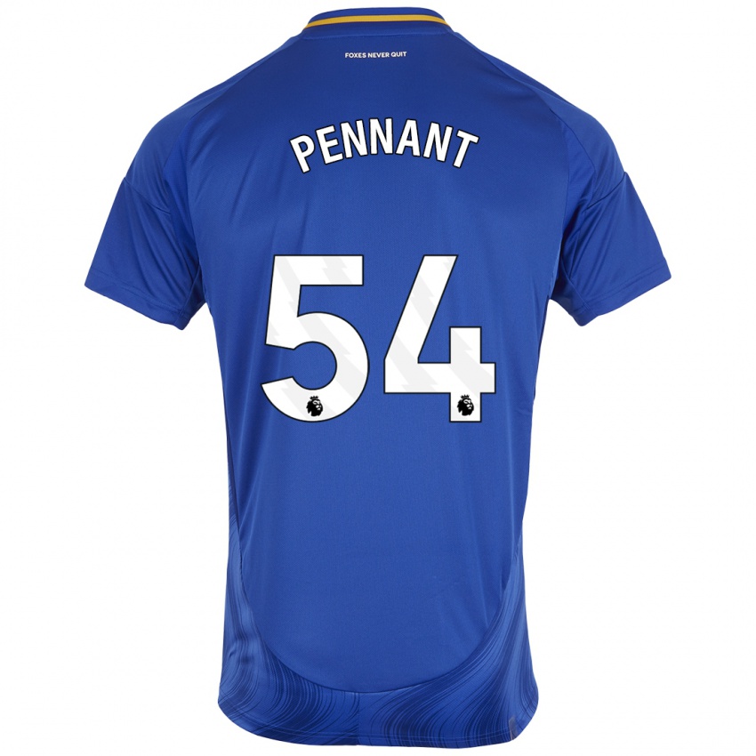 Uomo Maglia Kian Pennant #54 Blu Bianco Kit Gara Home 2024/25 Maglietta