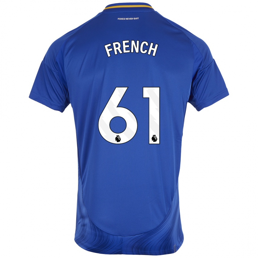 Uomo Maglia Harry French #61 Blu Bianco Kit Gara Home 2024/25 Maglietta