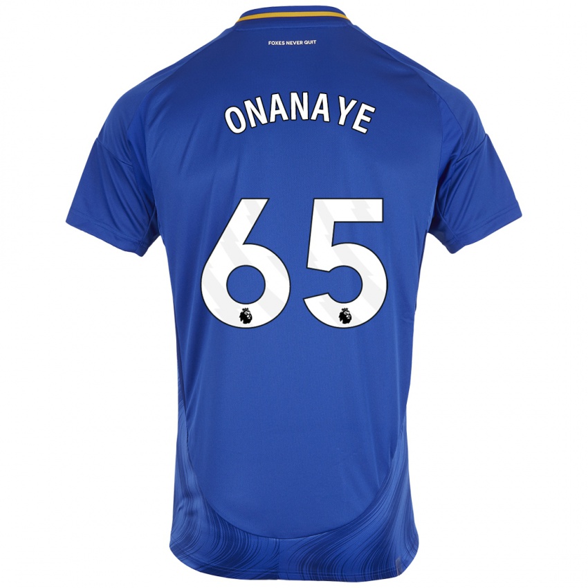 Uomo Maglia Toby Onanaye #65 Blu Bianco Kit Gara Home 2024/25 Maglietta