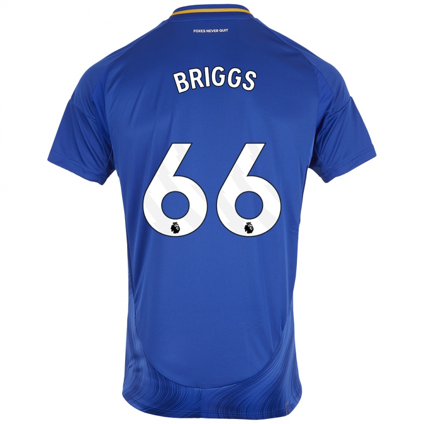 Uomo Maglia Logan Briggs #66 Blu Bianco Kit Gara Home 2024/25 Maglietta