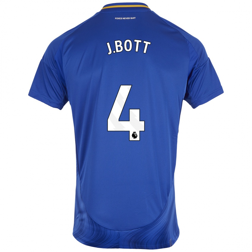 Uomo Maglia C. J. Bott #4 Blu Bianco Kit Gara Home 2024/25 Maglietta