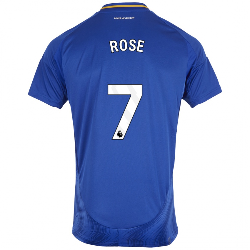 Uomo Maglia Deanne Rose #7 Blu Bianco Kit Gara Home 2024/25 Maglietta