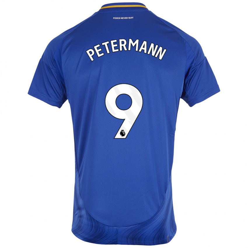 Uomo Maglia Lena Petermann #9 Blu Bianco Kit Gara Home 2024/25 Maglietta