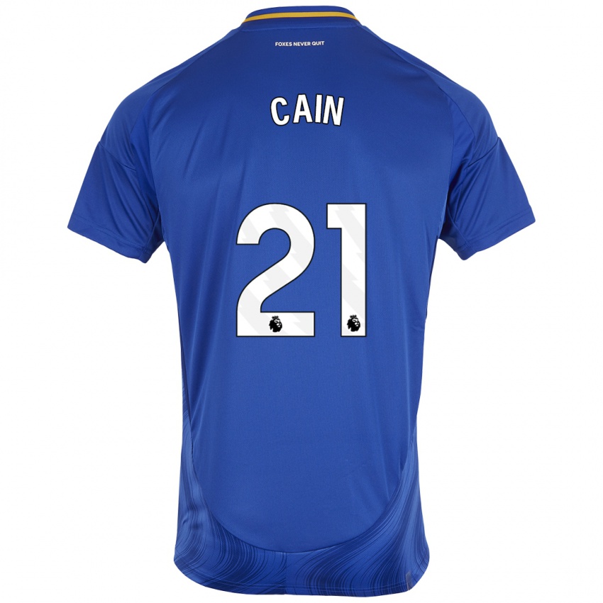 Uomo Maglia Hannah Cain #21 Blu Bianco Kit Gara Home 2024/25 Maglietta