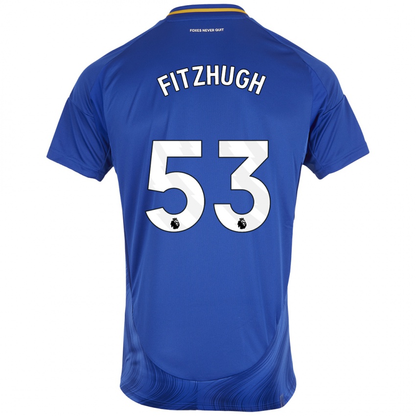 Uomo Maglia Ethan Fitzhugh #53 Blu Bianco Kit Gara Home 2024/25 Maglietta