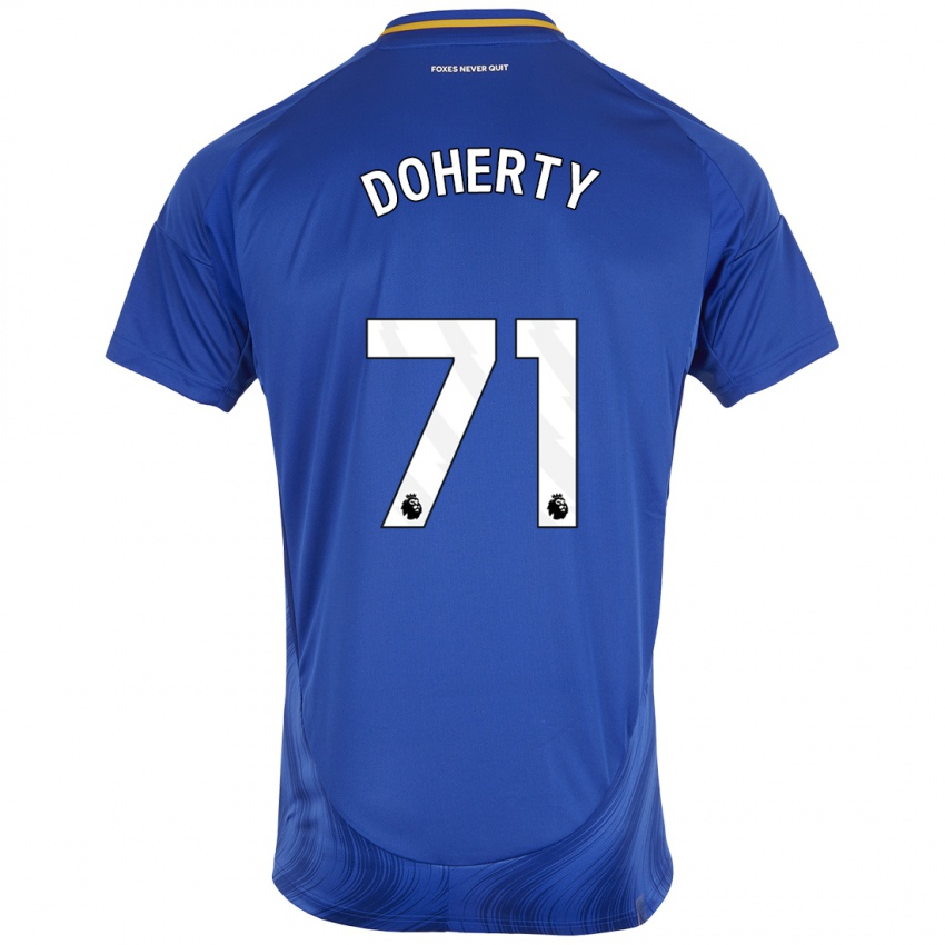 Uomo Maglia Arlo Doherty #71 Blu Bianco Kit Gara Home 2024/25 Maglietta