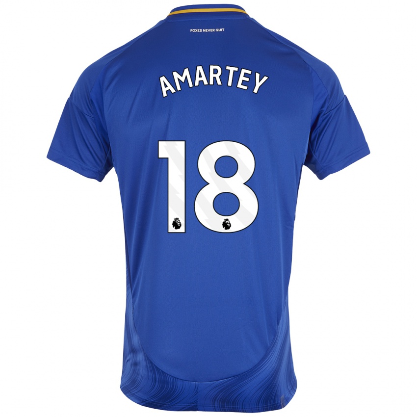 Uomo Maglia Daniel Amartey #18 Blu Bianco Kit Gara Home 2024/25 Maglietta