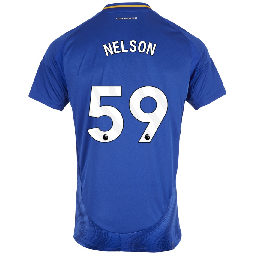 Uomo Maglia Ronny Nelson #59 Blu Bianco Kit Gara Home 2024/25 Maglietta