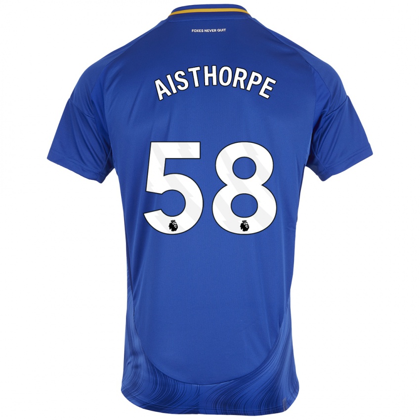 Uomo Maglia Bailey Aisthorpe #58 Blu Bianco Kit Gara Home 2024/25 Maglietta