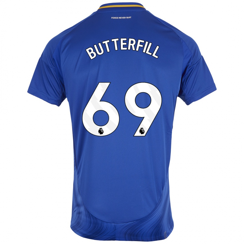 Uomo Maglia Jack Butterfill #69 Blu Bianco Kit Gara Home 2024/25 Maglietta