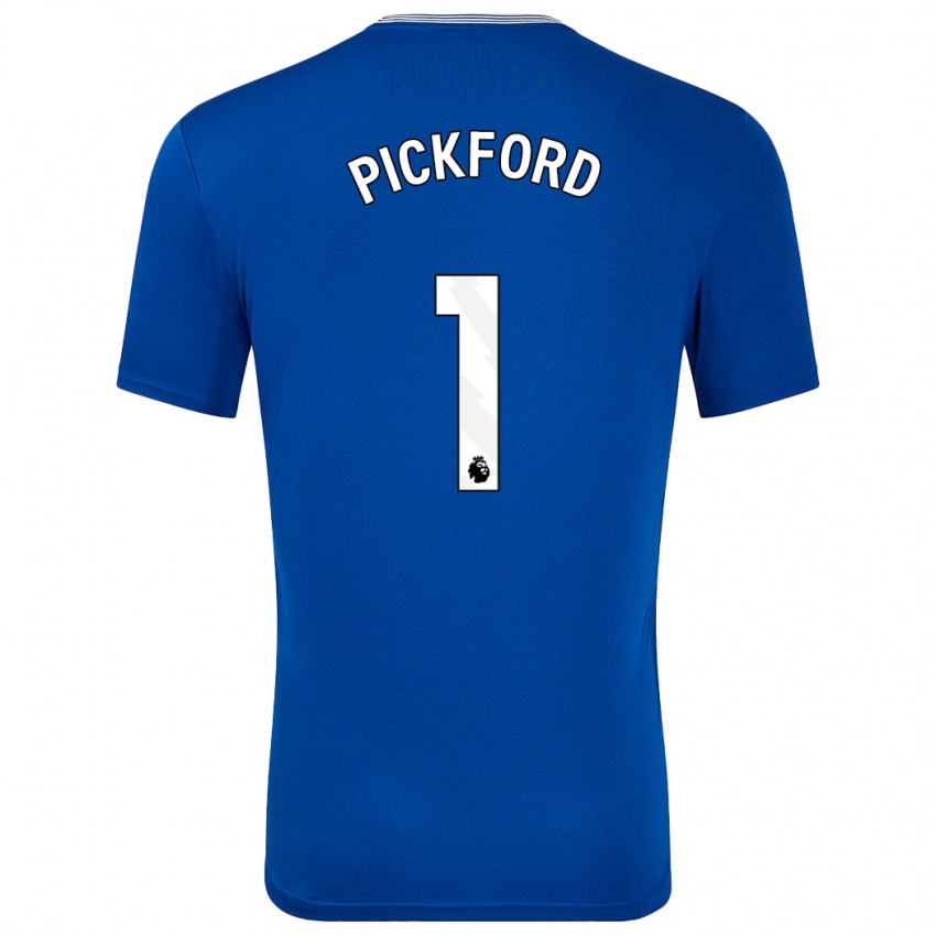 Uomo Maglia Pickford #1 Blu Con Kit Gara Home 2024/25 Maglietta