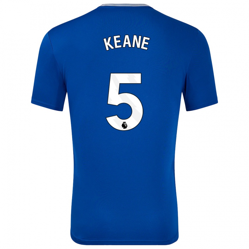 Uomo Maglia Michael Keane #5 Blu Con Kit Gara Home 2024/25 Maglietta