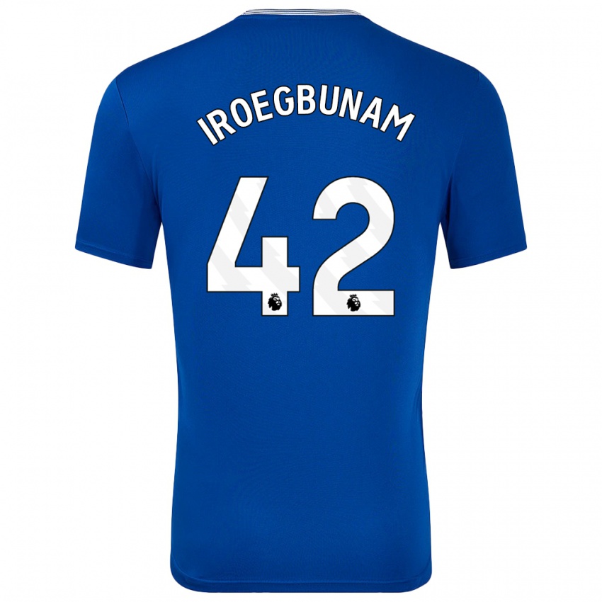 Uomo Maglia Tim Iroegbunam #42 Blu Con Kit Gara Home 2024/25 Maglietta