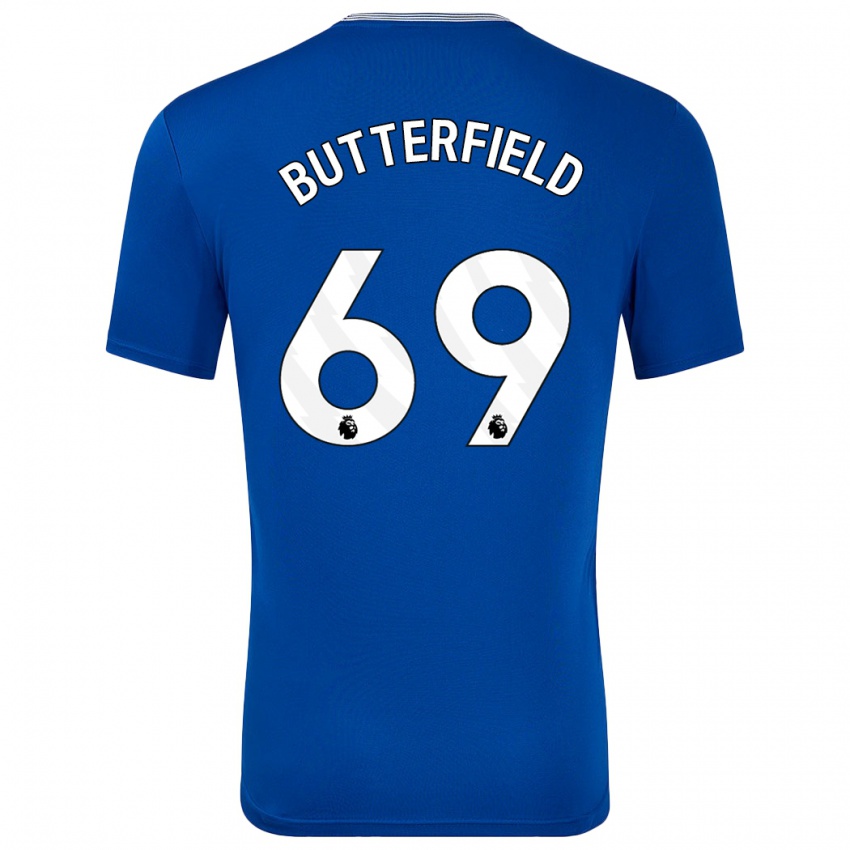 Uomo Maglia Luke Butterfield #69 Blu Con Kit Gara Home 2024/25 Maglietta