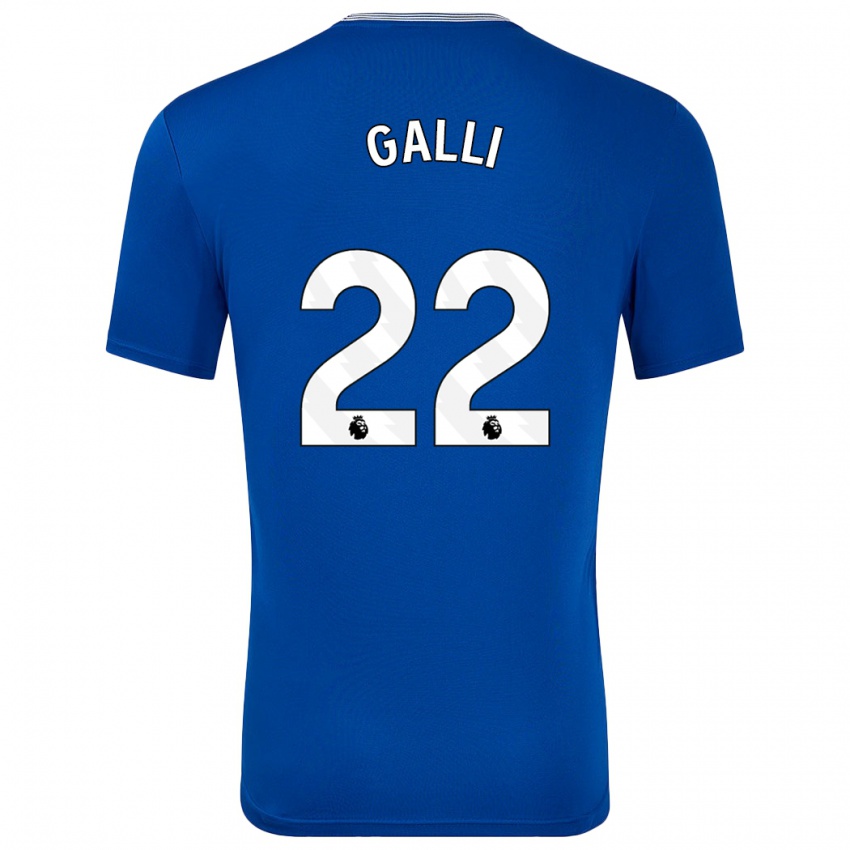 Uomo Maglia Aurora Galli #22 Blu Con Kit Gara Home 2024/25 Maglietta