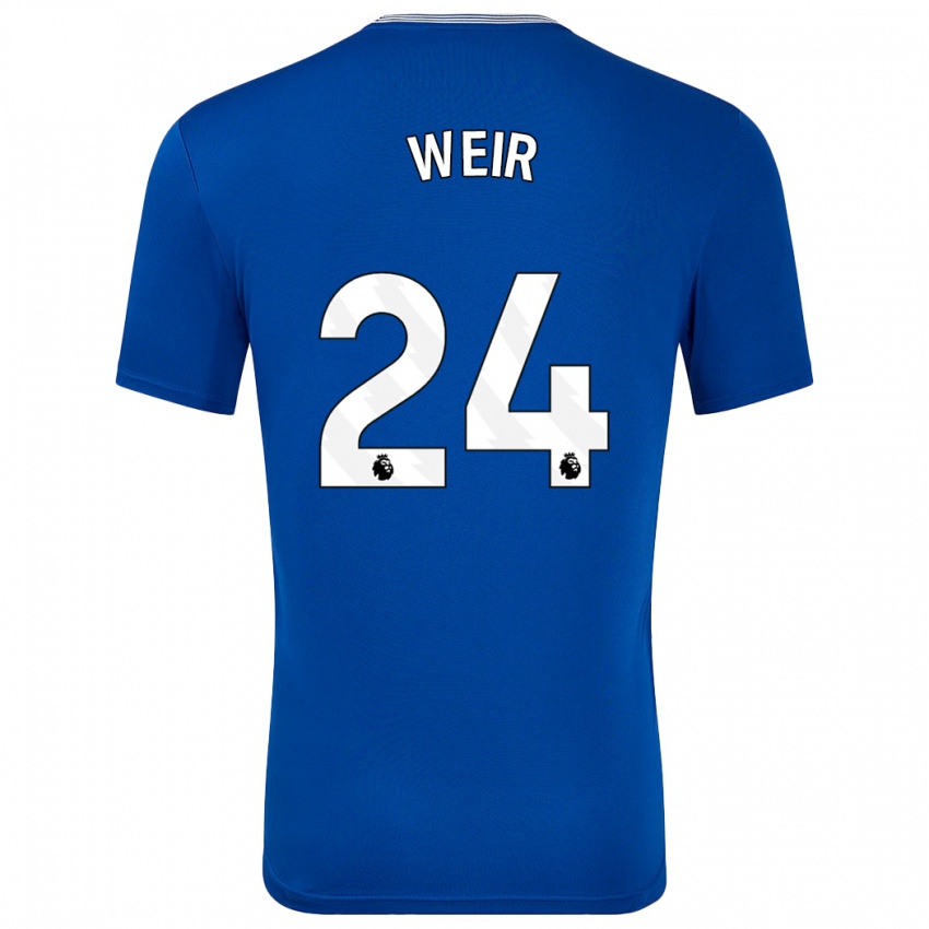 Uomo Maglia Kenzie Weir #24 Blu Con Kit Gara Home 2024/25 Maglietta