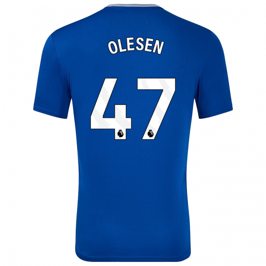 Uomo Maglia Karoline Olesen #47 Blu Con Kit Gara Home 2024/25 Maglietta