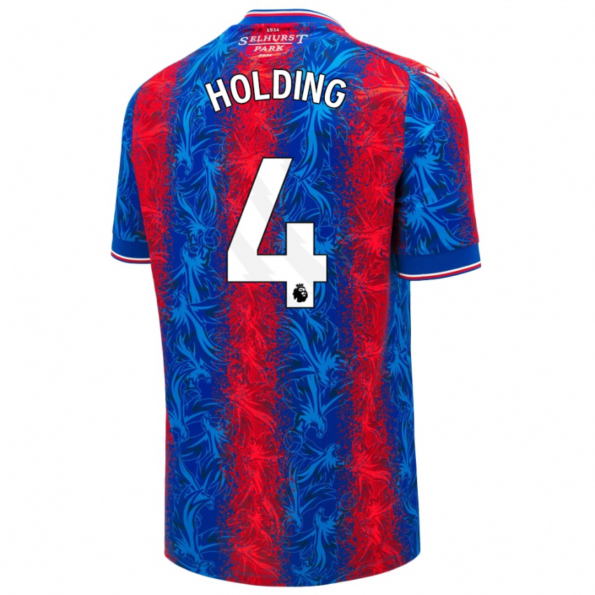 Uomo Maglia Rob Holding #4 Strisce Rosso Blu Kit Gara Home 2024/25 Maglietta