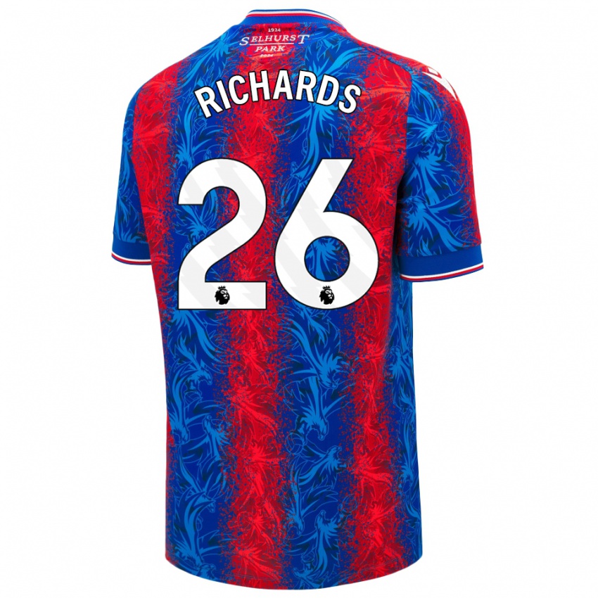 Uomo Maglia Chris Richards #26 Strisce Rosso Blu Kit Gara Home 2024/25 Maglietta