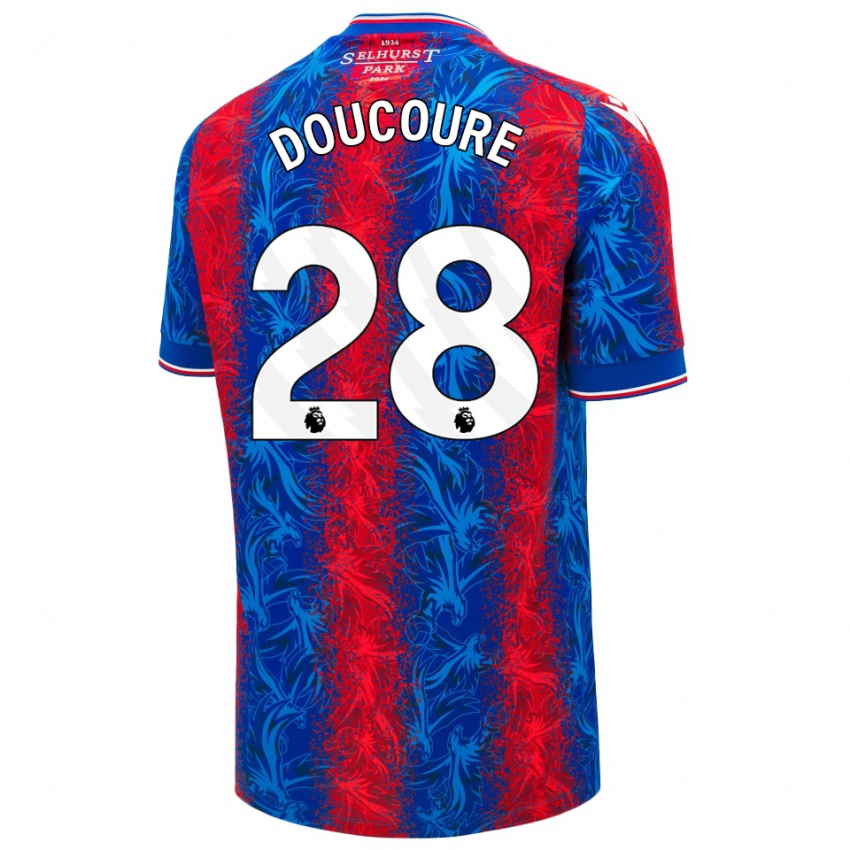 Uomo Maglia Cheick Doucoure #28 Strisce Rosso Blu Kit Gara Home 2024/25 Maglietta