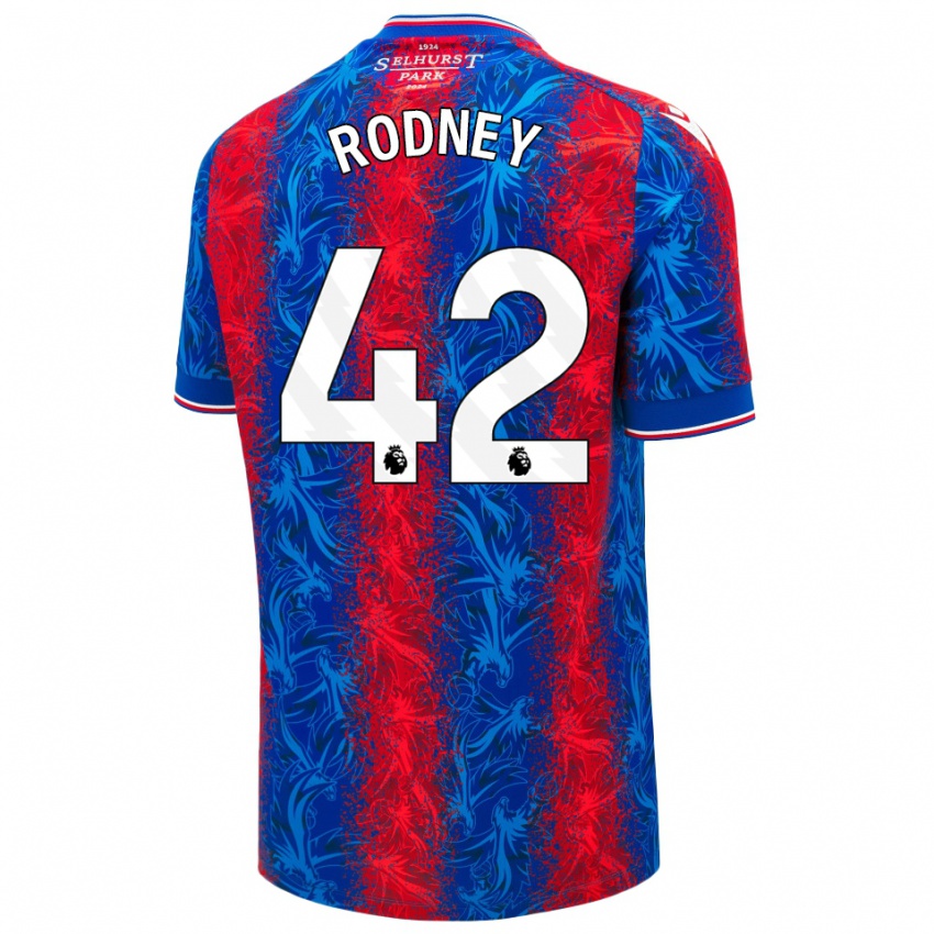 Uomo Maglia Kaden Rodney #42 Strisce Rosso Blu Kit Gara Home 2024/25 Maglietta